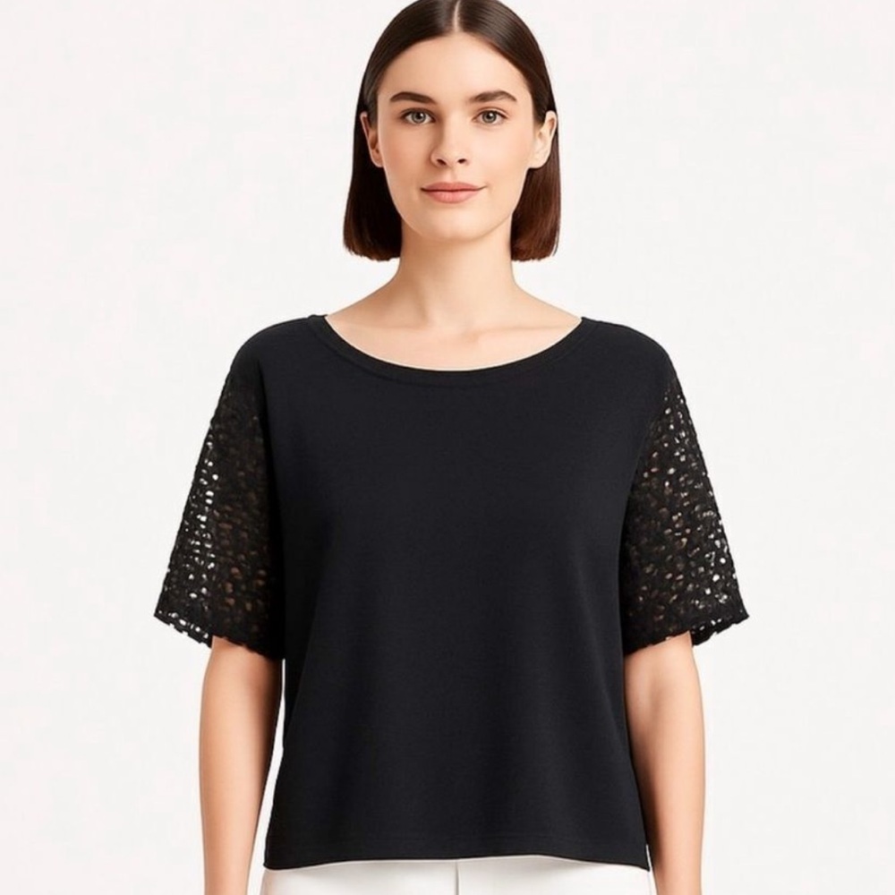 Lafayette 148 eyelet relaxed fit top